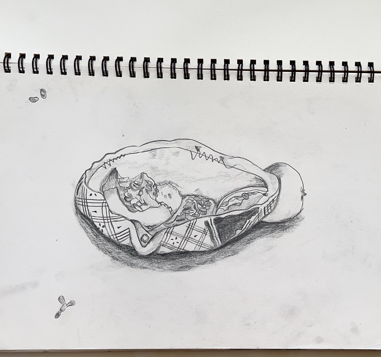 Apple Core Still Life Sketch