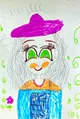 Bright and Cheerful Girl Portrait Drawing by a Child