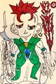 Child’s Drawing of a Powerful Superhero with Futuristic Elements