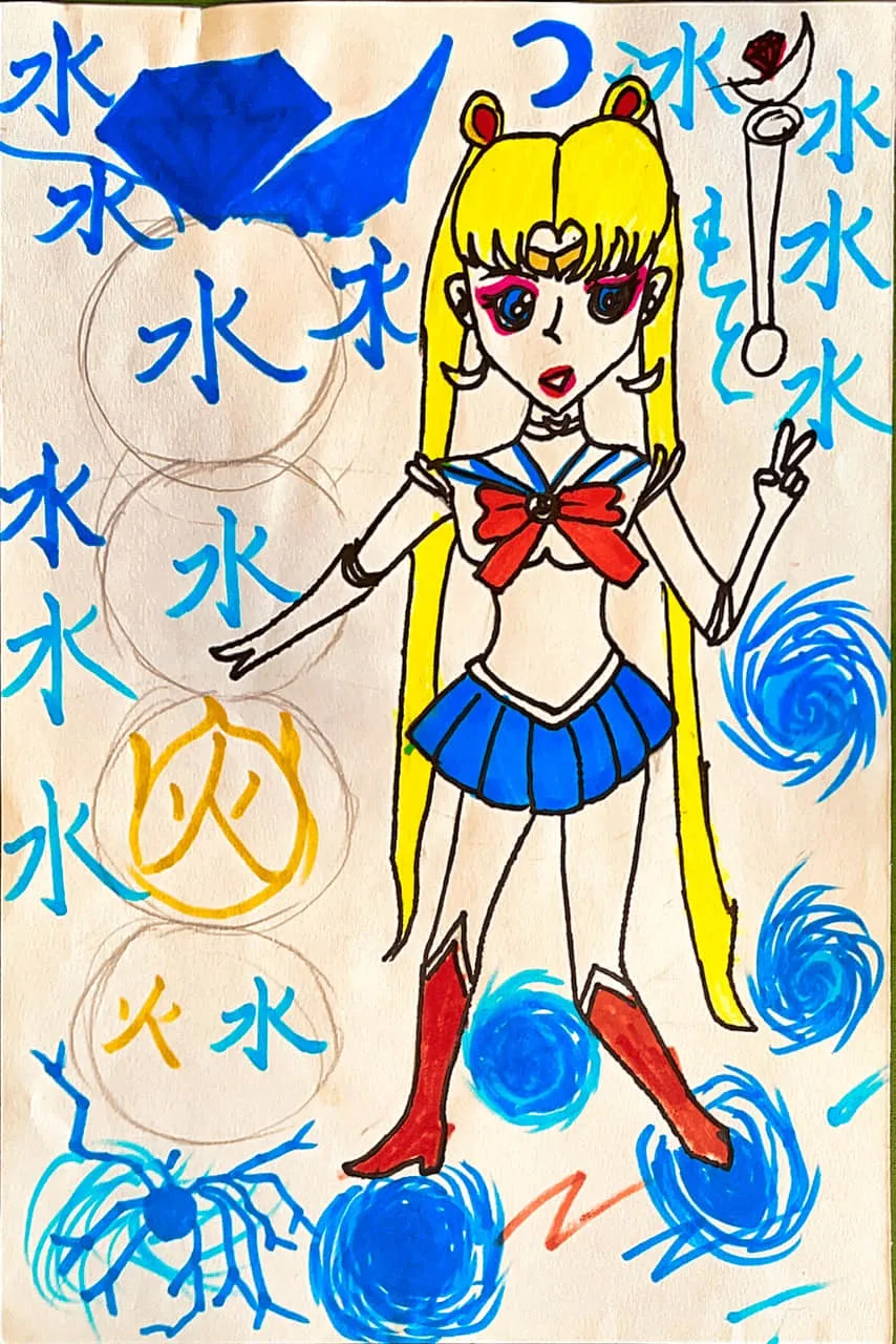 Colorful Butterfly Fantasy Drawing by a Child