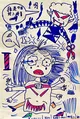 Expressive Kids Drawing of a Superhero Girl Facing a Mischievous Character
