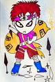 Gaara (Naruto) Character Drawing with Sand Power Elements