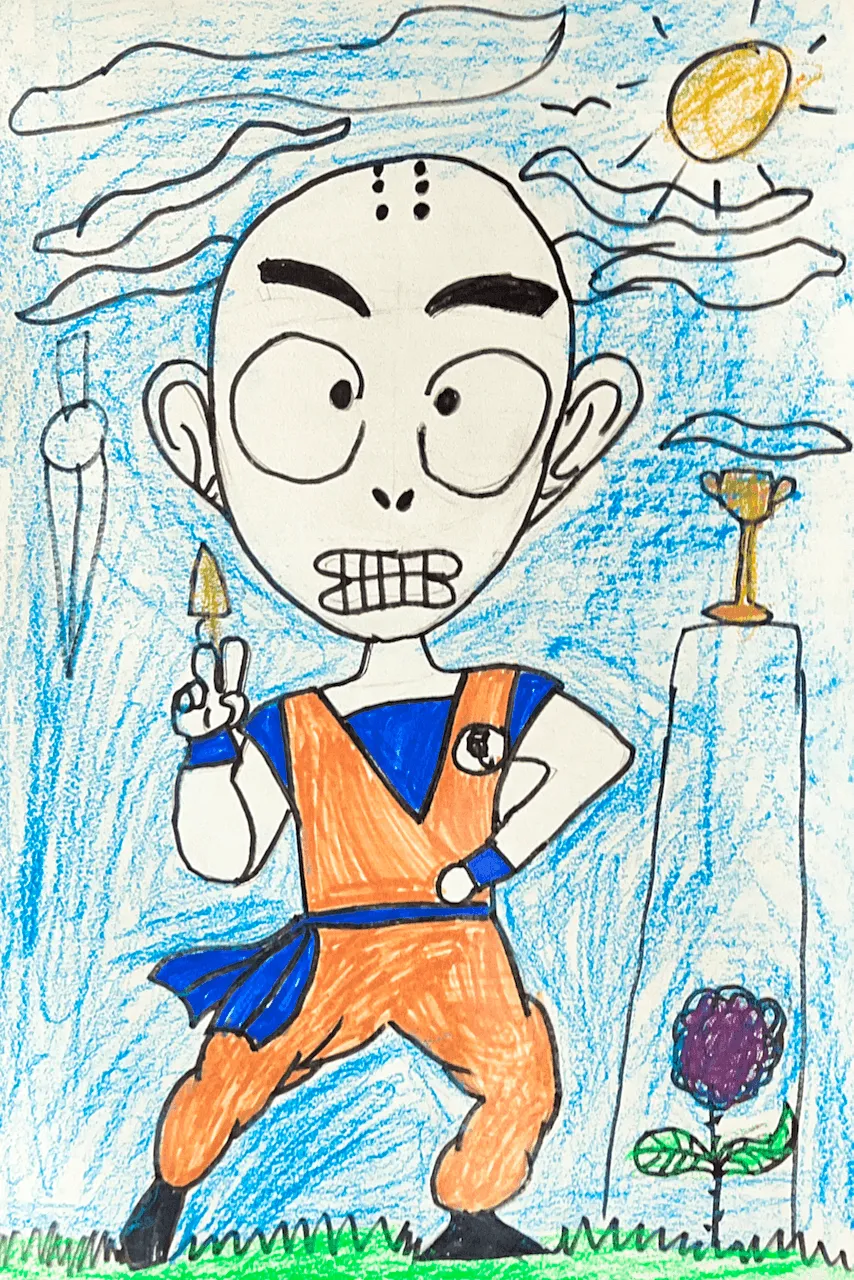 Kids Anime Drawing Inspired by Dragon Ball Character