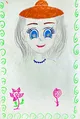 Kids Drawing of a Cartoon Girl Portrait