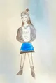 Kids Drawing of a Stylish Girl with Modern Outfit