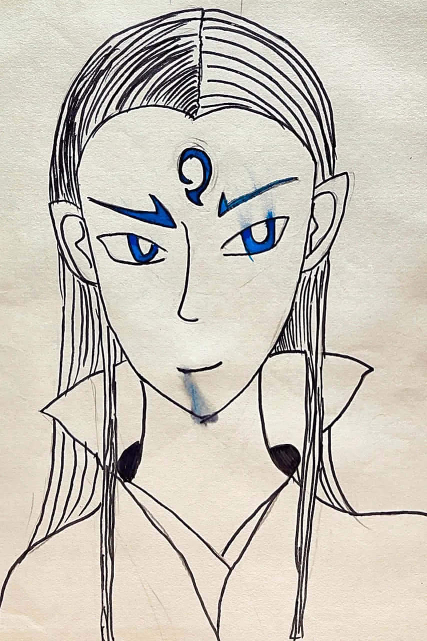Kids Drawing of an Anime Character Portrait