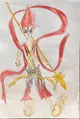 Nezha Fire Warrior Character Drawing with Flaming Ribbons
