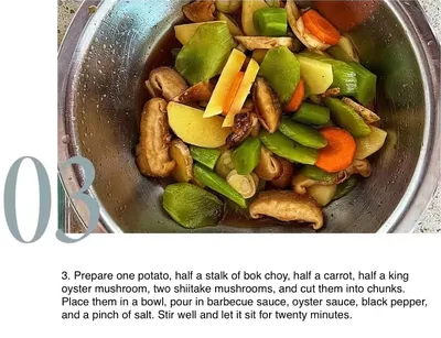 Grilled Luncheon Meat with Mixed Vegetables