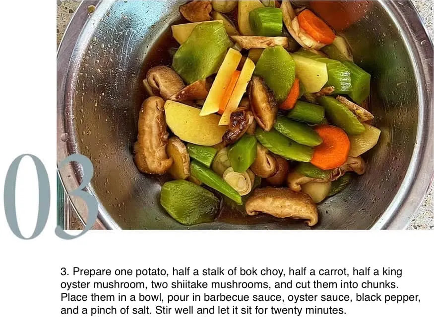 Grilled Luncheon Meat with Mixed Vegetables