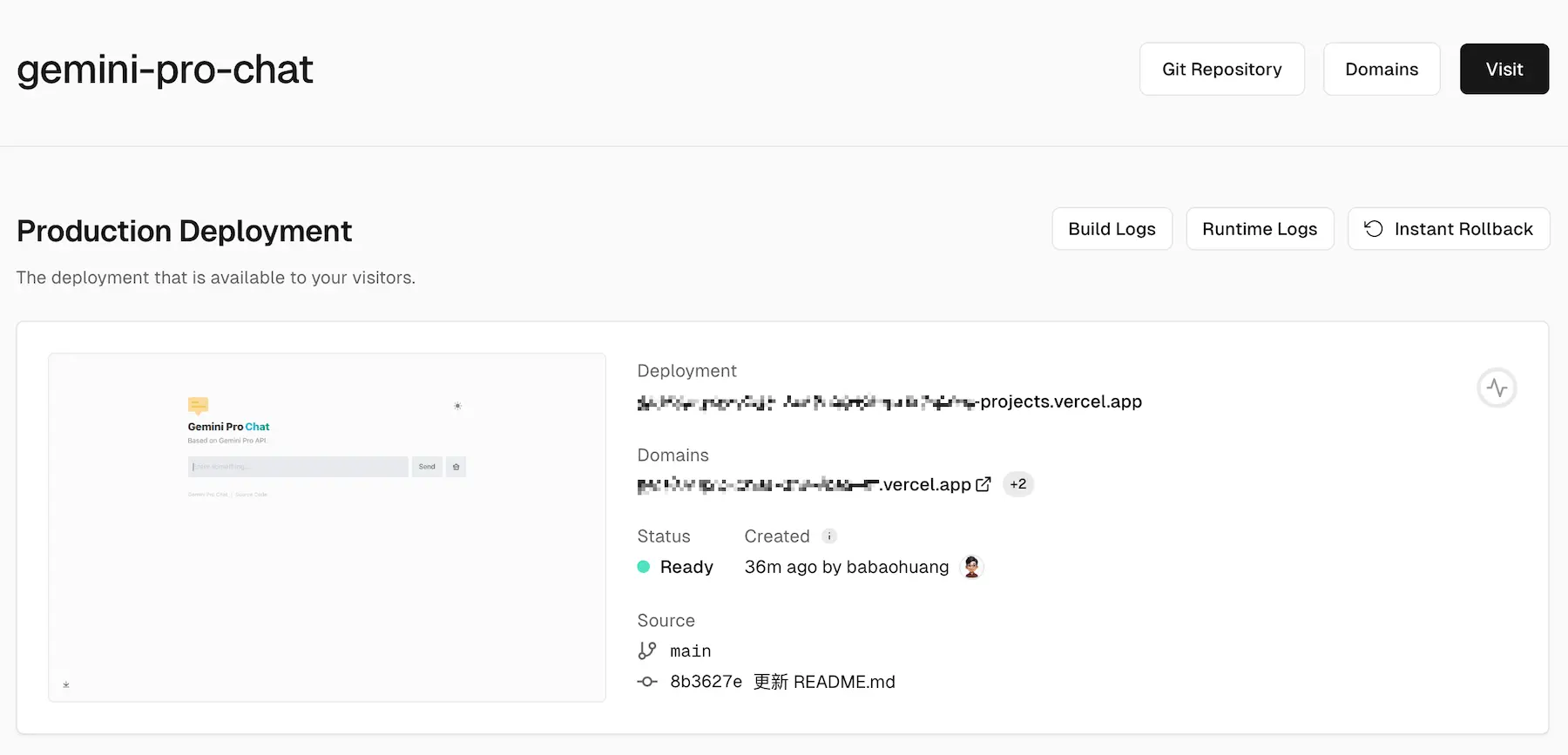 Google Gemini Deploy with Vercel
