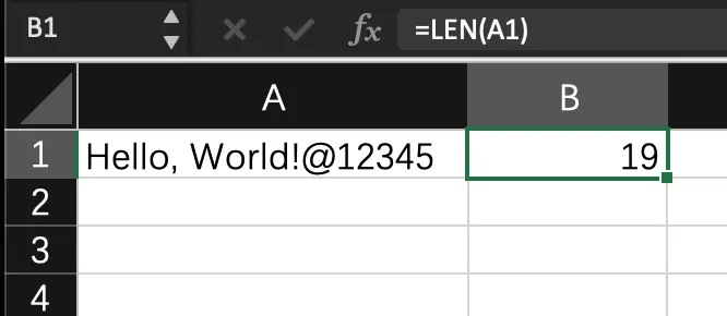 Advanced Usage of Excel's LEN Function