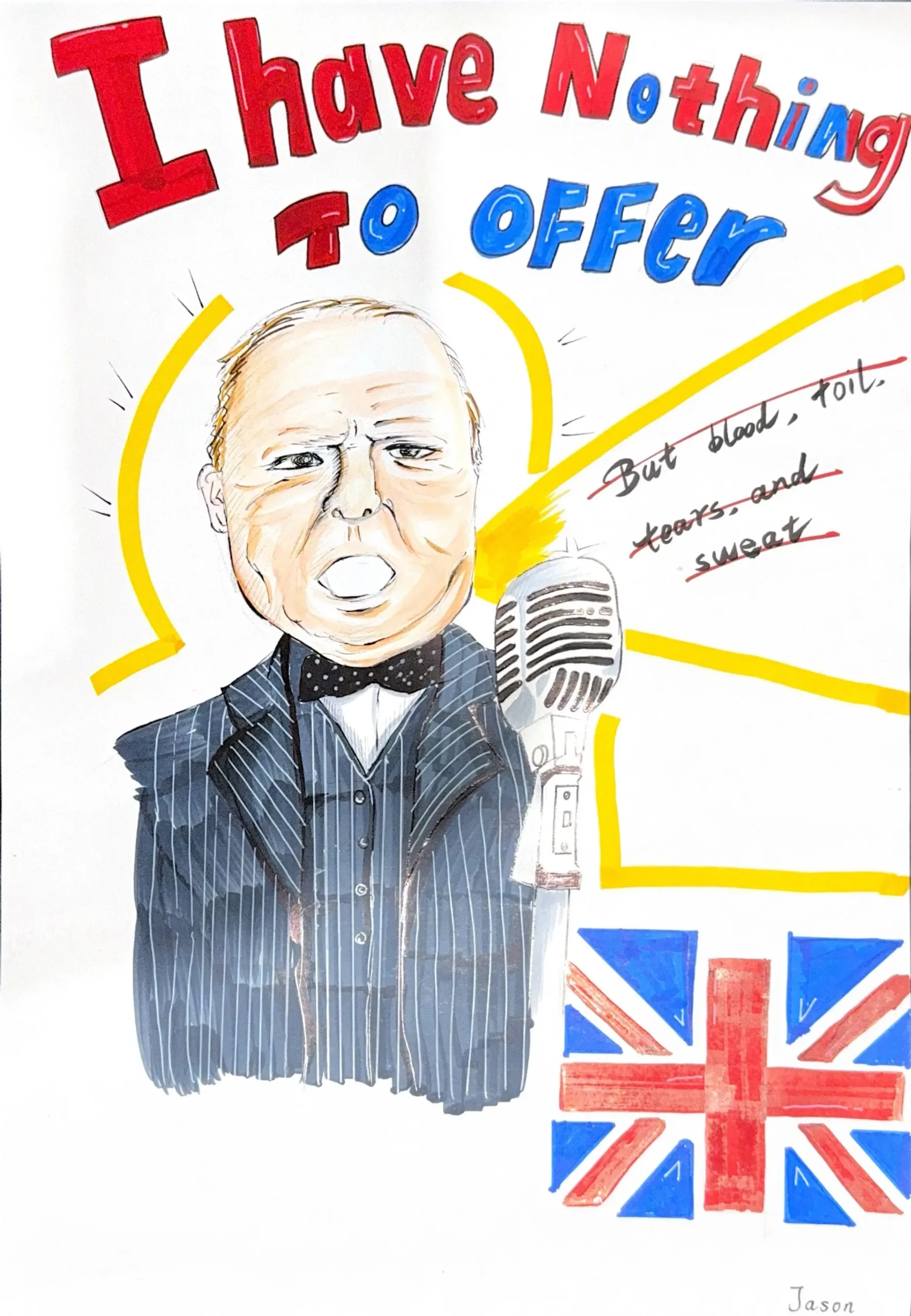 “I Have Nothing to Offer” – Winston Churchill Speech Illustration