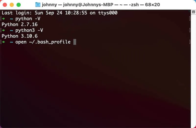 edit bash profile