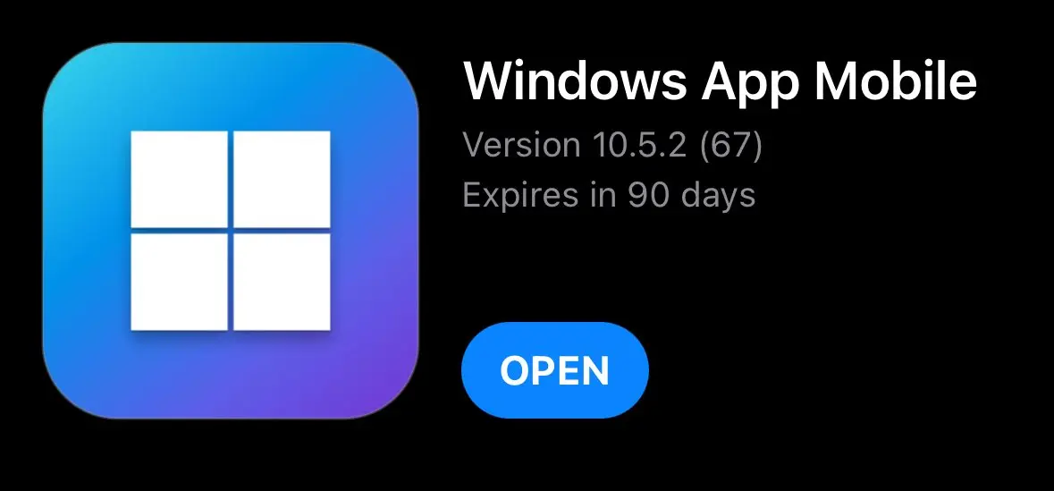 Windows App iOS Windows App iOS